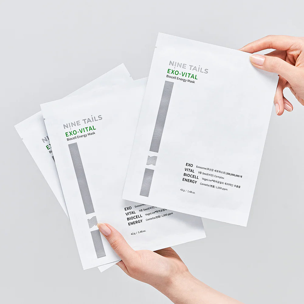 NINE TAILS EXO-VITAL - intensyviai liftinguojanti drėkinamoji lakštinė kaukė, 42 g - VEIDO KAUKĖ IŠ NINE TAILS - TIK €5.95! Apsipirk dabar GROŽIO ALCHEMIJA