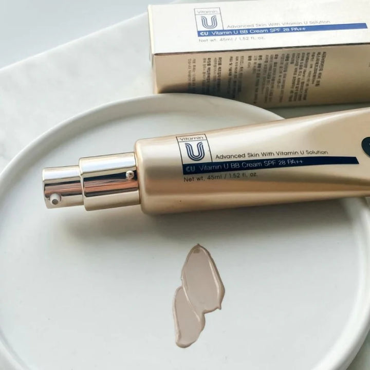 CUSKIN VITAMIN U BB CREAM - trigubo poveikio BB kremas su vitaminu U ir peptidais SPF28 PA++, 45 ml - SPALVĄ SUTEIKIANTIS KREMAS IŠ CUSKIN - TIK €41.65! Apsipirk dabar GROŽIO ALCHEMIJA