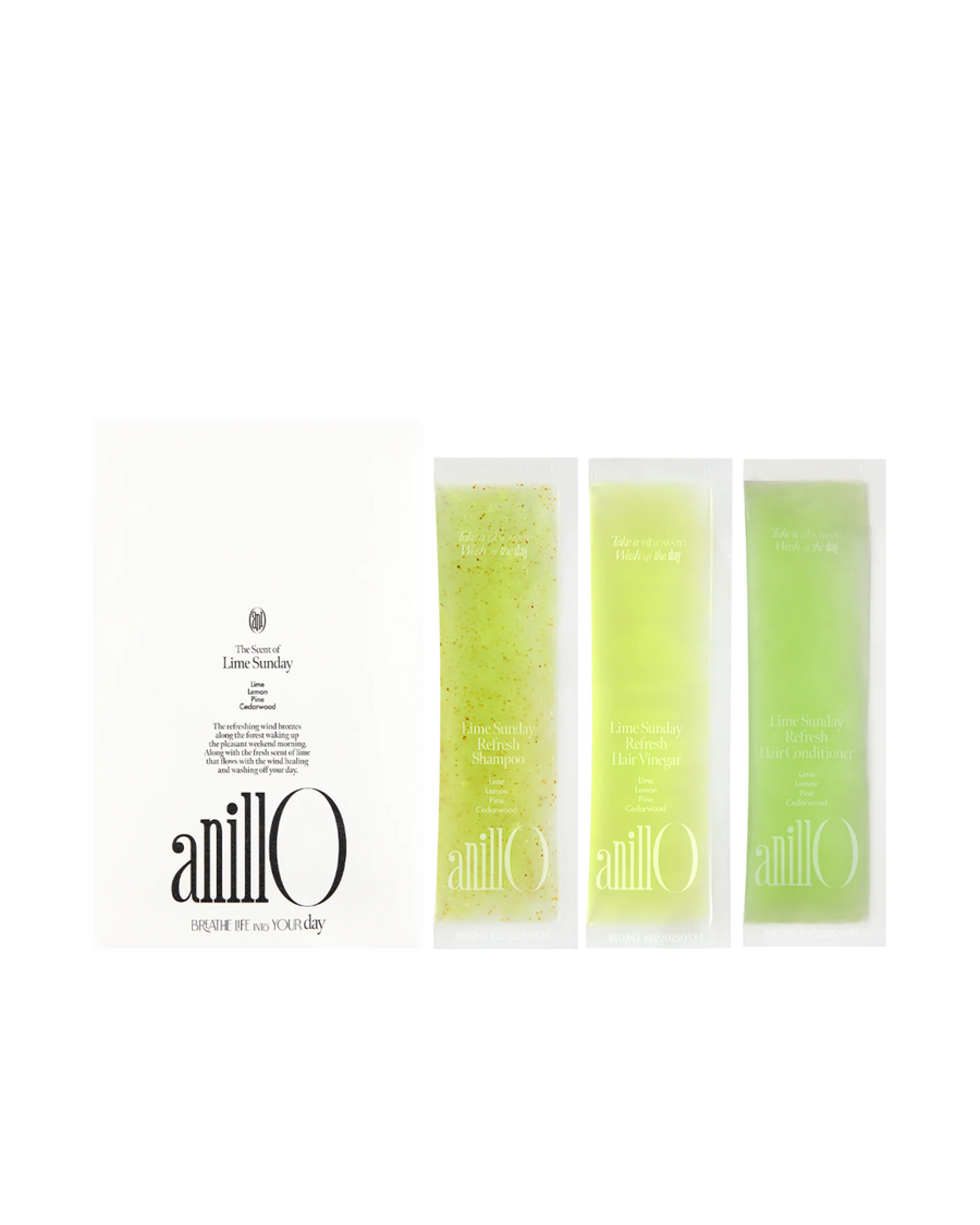 ANILLO LIME SUNDAY REFRESH KIT (mėginukų rinkinys plaukams), 3 x 5 g - RINKINYS PLAUKAMS IŠ ANILLO - TIK €3.30! Apsipirk dabar GROŽIO ALCHEMIJA