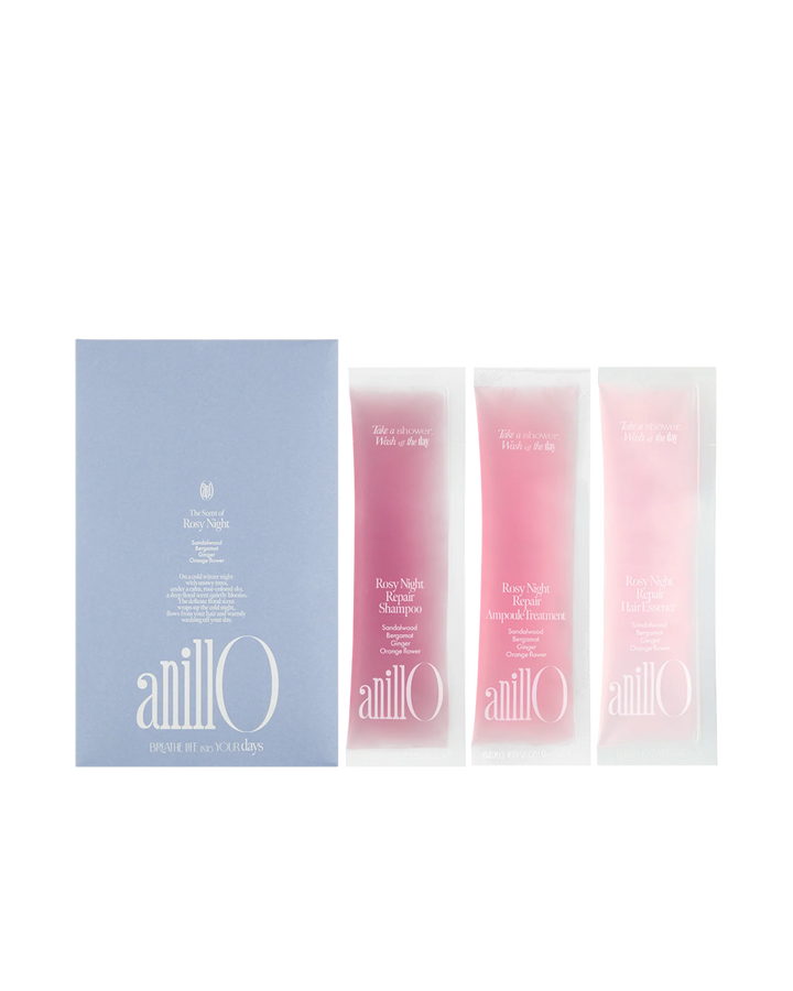 ANILLO ROSY NIGHT REPAIR KIT (mėginukų rinkinys plaukams) 3 x 5g - RINKINYS PLAUKAMS IŠ ANILLO - TIK €2.80! Apsipirk dabar GROŽIO ALCHEMIJA