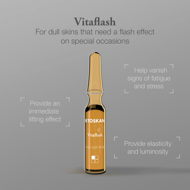 TOSKANI VITAFLASH - veido ampulės, 5 x 2 ml - AMPULĖS IŠ TOSKANI - TIK €29! Apsipirk dabar GROŽIO ALCHEMIJA