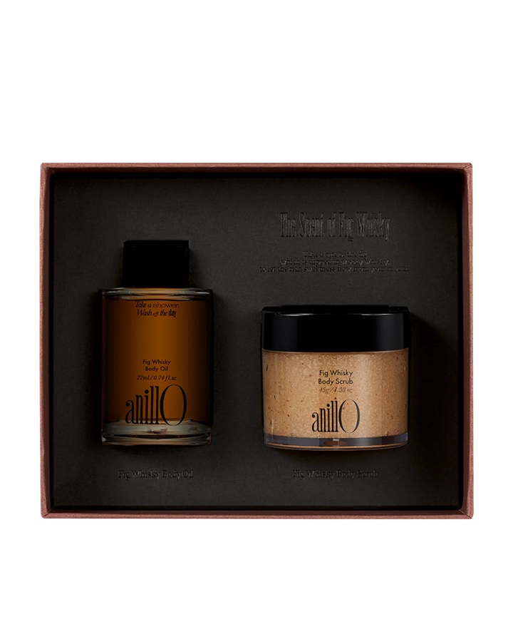 ANILLO FIG WHISKY DISCOVERY BODY SET – kūno priežiūros rinkinys, 45 g + 22 ml - RINKINYS KŪNUI IŠ ANILLO - TIK €20.82! Apsipirk dabar GROŽIO ALCHEMIJA