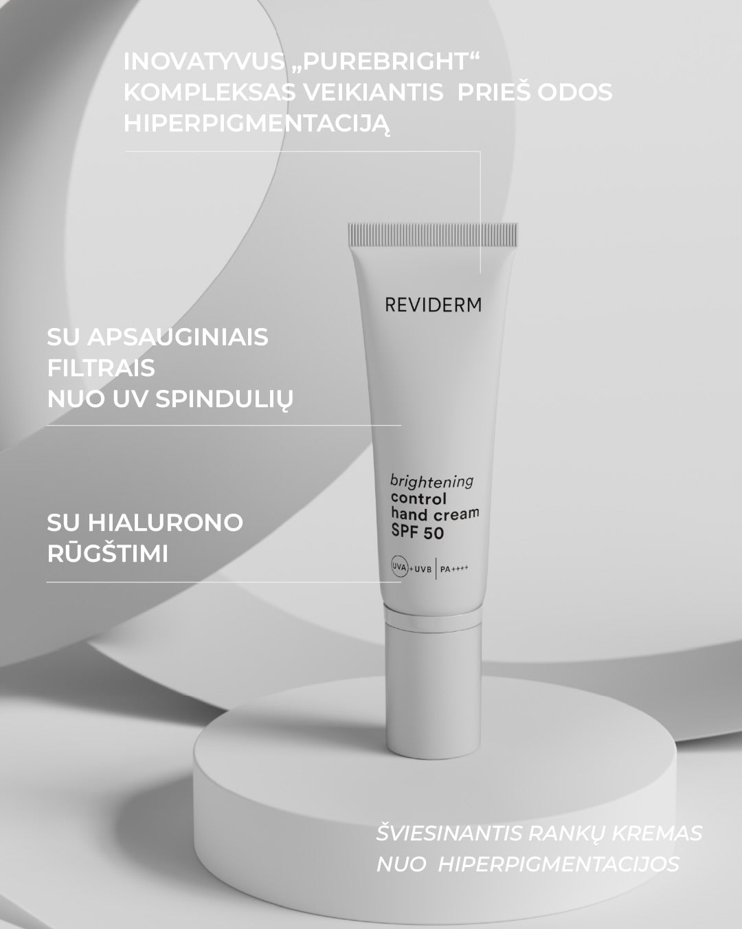 REVIDERM BRIGHTENING CONTROL HAND CREAM - šviesinantis rankų kremas su SPF 50, 50 ml - RANKŲ KREMAS IŠ REVIDERM - TIK €34! Apsipirk dabar GROŽIO ALCHEMIJA