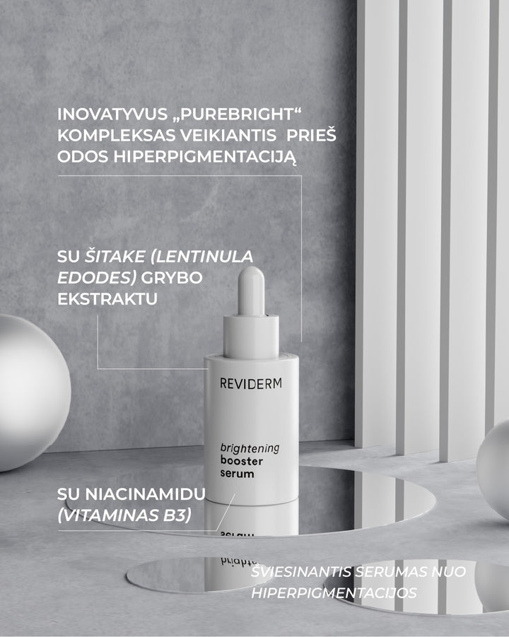 REVIDERM BRIGHTENING BOOSTER SERUM - skaistinantis veido serumas, 30 ml - SERUMAS IŠ REVIDERM - TIK €61.20! Apsipirk dabar GROŽIO ALCHEMIJA