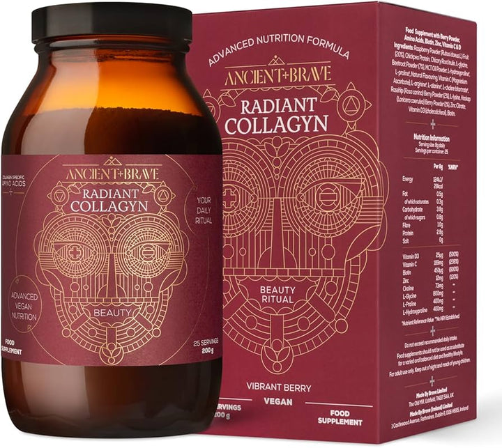 ANCIENT+BRAVE RADIANT COLLAGYN - augalinės kilmės kolagenas su vitaminu C, cinku ir biotinu, 200 g - MAISTO PAPILDAS IŠ ANCIENT+BRAVE - TIK €44! Apsipirk dabar GROŽIO ALCHEMIJA