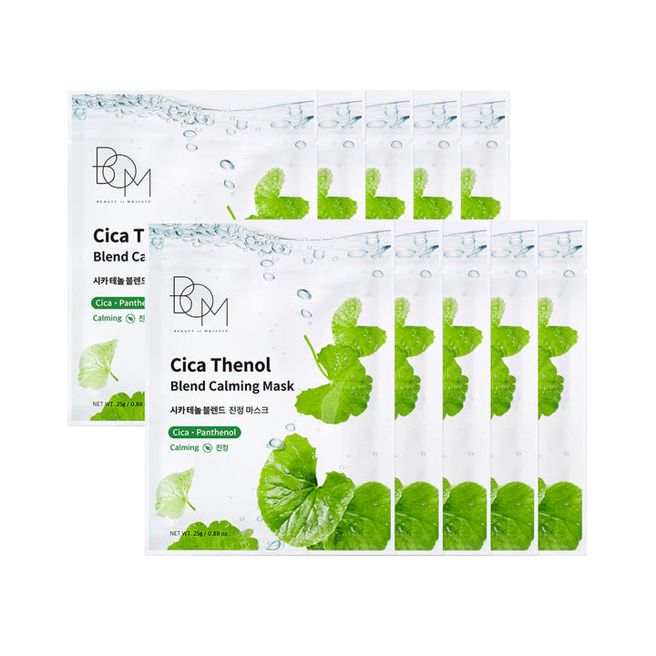 BOM CICA THENOL BLEND CALMING MASK - raminančios odą lakštinės veido kaukės, 10 vnt. - VEIDO KAUKĖ IŠ BOM - TIK €20! Apsipirk dabar GROŽIO ALCHEMIJA
