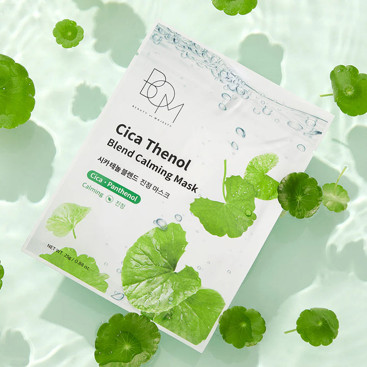 BOM CICA THENOL BLEND CALMING MASK - raminančios odą lakštinės veido kaukės, 10 vnt. - VEIDO KAUKĖ IŠ BOM - TIK €20! Apsipirk dabar GROŽIO ALCHEMIJA
