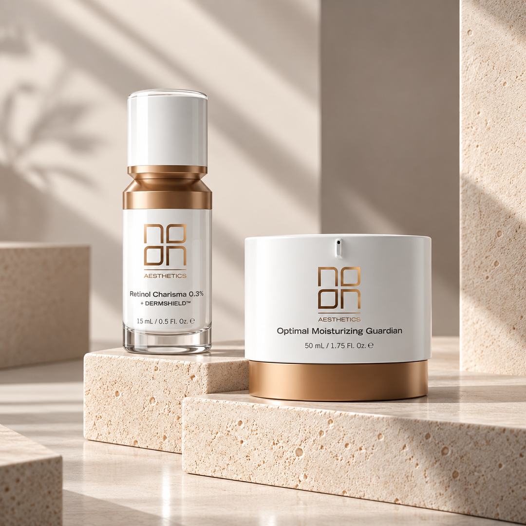 NOON AESTHETICS RETINOL CHARISMA + OPTIMAL MOISTURIZING GUARDIAN RINKINYS - RINKINYS VEIDUI IŠ NOON Aesthetics™ - TIK €91! Apsipirk dabar GROŽIO ALCHEMIJA
