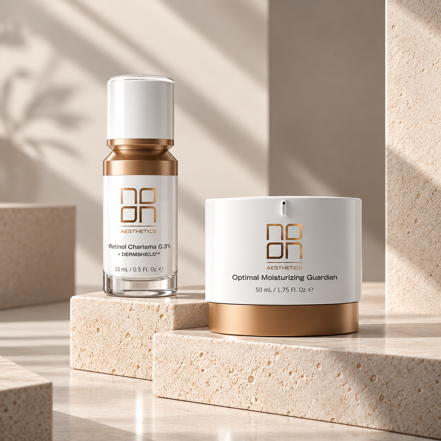 NOON AESTHETICS RETINOL CHARISMA + OPTIMAL MOISTURIZING GUARDIAN RINKINYS - RINKINYS VEIDUI IŠ NOON Aesthetics™ - TIK €91! Apsipirk dabar GROŽIO ALCHEMIJA