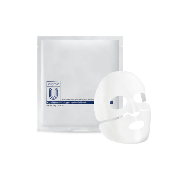CUSKIN VITAMIN U COLLAGEN HYDRO GEL MASK - dvigubo poveikio hidrogelio kaukė odos stangrinimui ir švytėjimui, 34 g - VEIDO KAUKĖ IŠ CUSKIN - TIK €8.70! Apsipirk dabar GROŽIO ALCHEMIJA