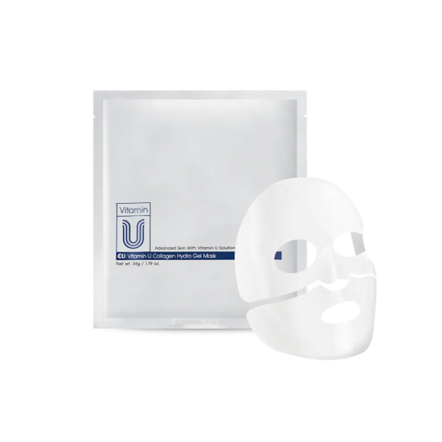 CUSKIN VITAMIN U COLLAGEN HYDRO GEL MASK - dvigubo poveikio hidrogelio kaukė odos stangrinimui ir švytėjimui, 34 g - VEIDO KAUKĖ IŠ CUSKIN - TIK €8.70! Apsipirk dabar GROŽIO ALCHEMIJA