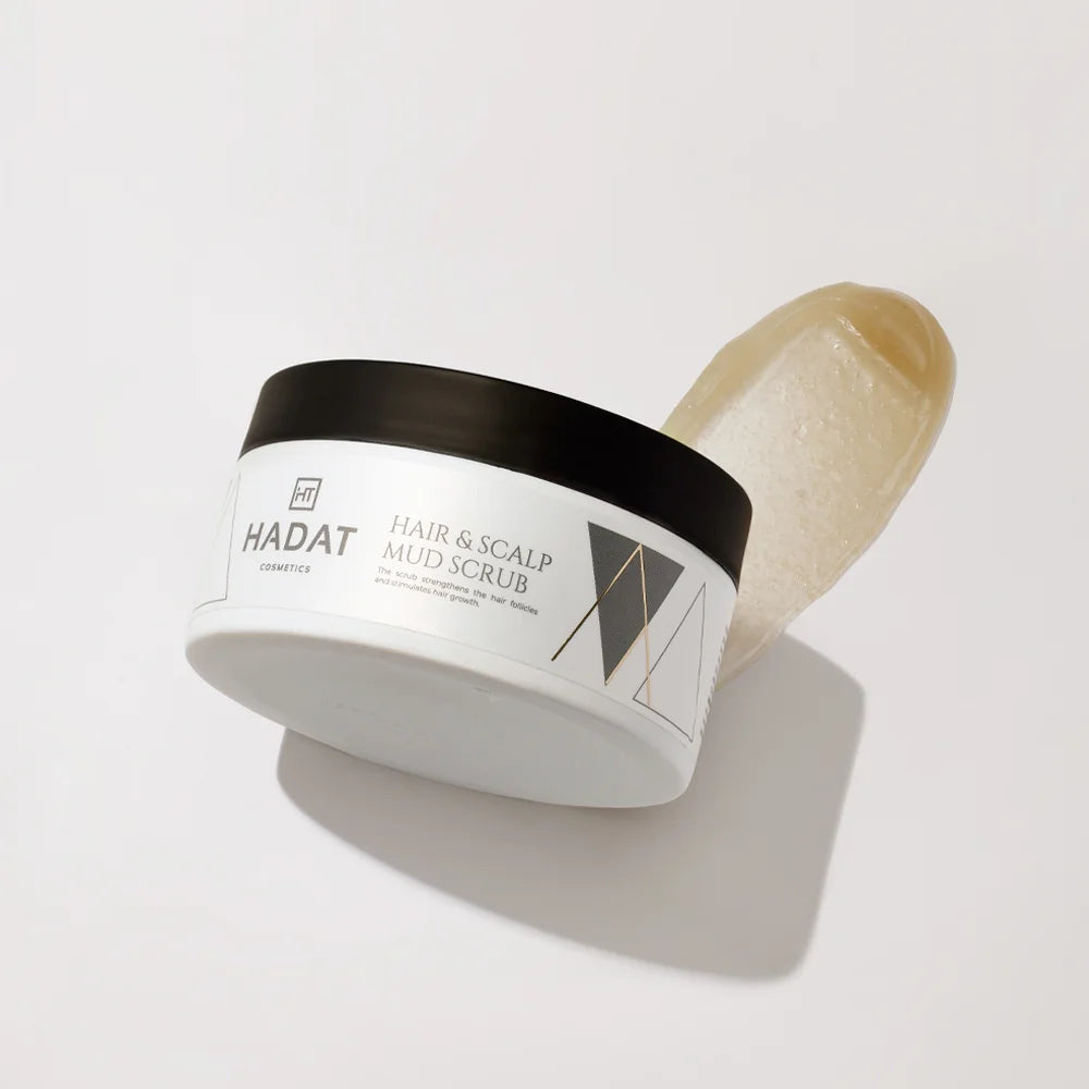 HADAT COSMETICS HAIR &amp; SCALP MUD SCRUB - galvos odos šveitiklis, 300 ml - GALVOS ODOS ŠVEITIKLIS IŠ HADAT - TIK €40! Apsipirk dabar GROŽIO ALCHEMIJA