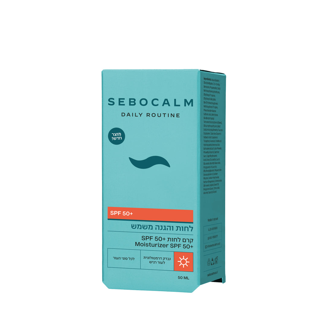 SEBOCALM MOISTURIZER SPF 50+ - drėkinamasis veido kremas su SPF 50+, 50 ml - VEIDO KREMAS IŠ SEBOCALM - TIK €24.22! Apsipirk dabar GROŽIO ALCHEMIJA