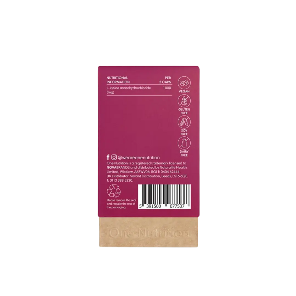 ONE NUTRITION GRYNAS L-LIZINAS 1000 mg - aminorūgščių šaltinis, 60 kapsulių - MAISTO PAPILDAS IŠ ONE NUTRITION - TIK €25! Apsipirk dabar GROŽIO ALCHEMIJA