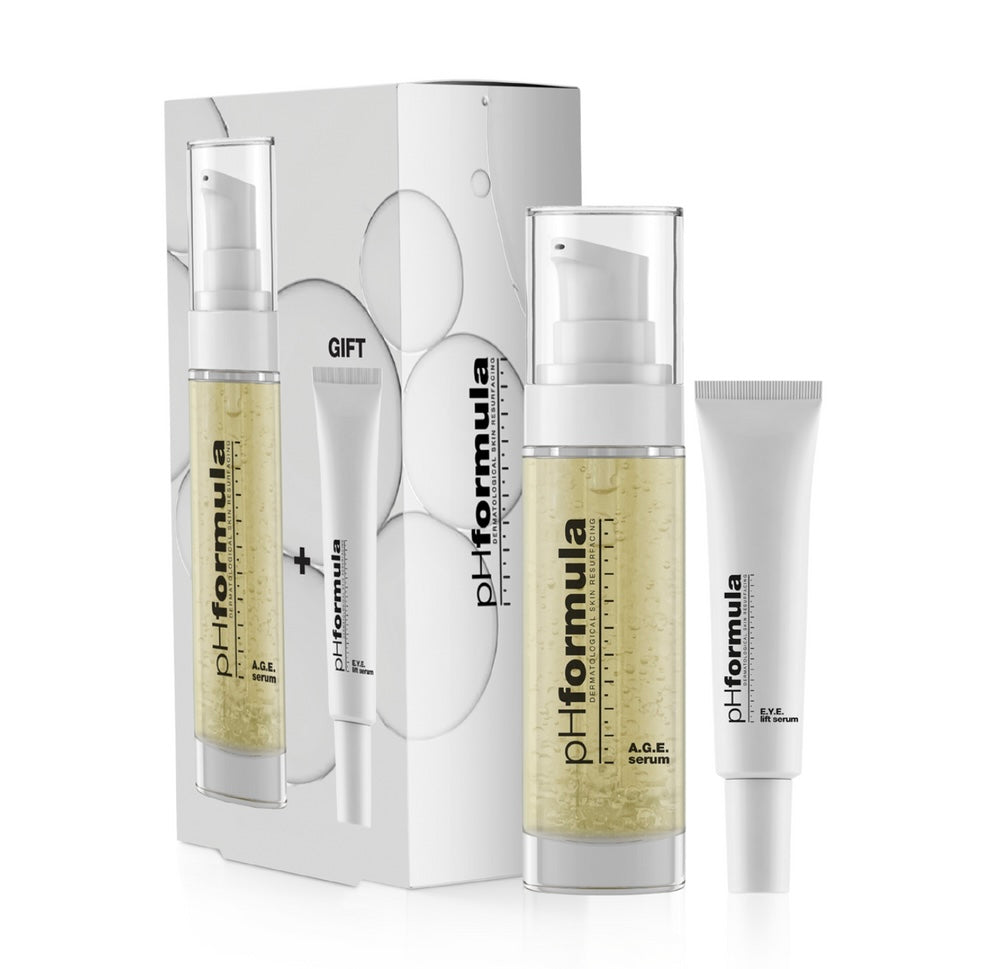 RINKINYS AGE SERUMAS + EYE LIFT SERUMAS - RINKINYS VEIDUI IŠ PHFORMULA - TIK €116! Apsipirk dabar GROŽIO ALCHEMIJA