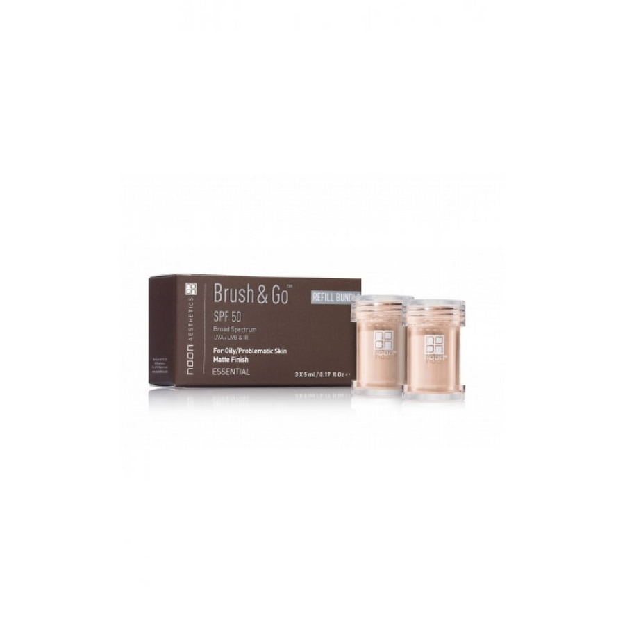 NOON BRUSH & GO MINERAL SUN PROTECTION POWDER SPF 50 - papildymas (Tone 01), 3×5 ml - SPF APSAUGA IŠ NOON Aesthetics™ - TIK €68! Apsipirk dabar GROŽIO ALCHEMIJA