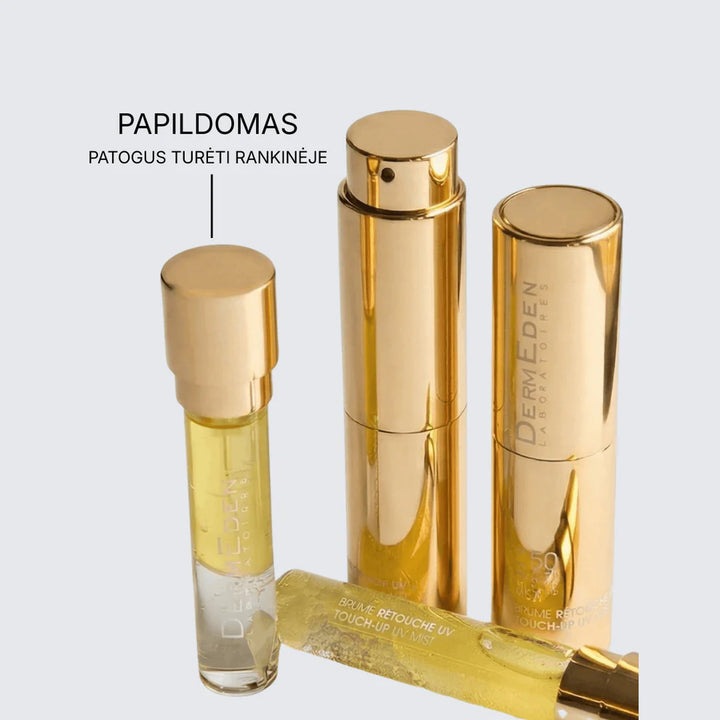 DERMEDEN TOUCH UP MIST SPF50 PA+++ - apsauginė UV dulksna, 8 ml - VEIDO DULKSNA IŠ DERMEDEN - TIK €32! Apsipirk dabar GROŽIO ALCHEMIJA