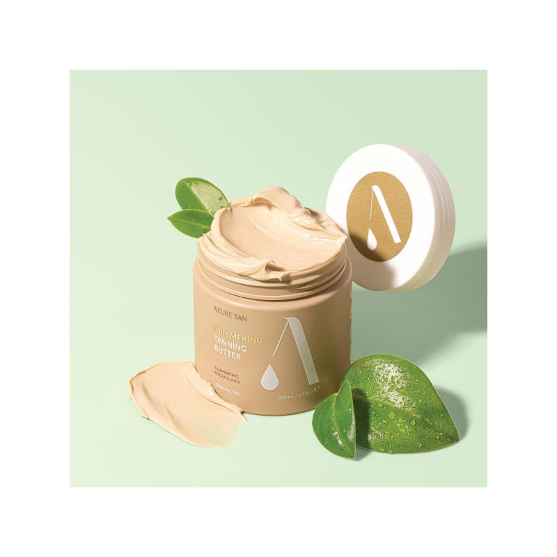 AZURE TAN SHIMMERING TANNING BUTTER - žėrėjimą suteikiantis savaiminio įdegio sviestas, 200 ml - SAVAIMINIS ĮDEGIS IŠ AZURE TAN - TIK €23.80! Apsipirk dabar GROŽIO ALCHEMIJA