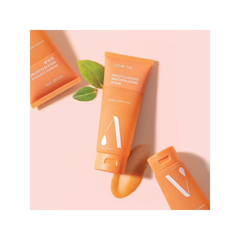 AZURE TAN SMOOTH AND REMOVE TAN EXFOLIATING SCRUB - eksfolijuojantis kūno šveitiklis, 200 ml - KŪNO ŠVEITIKLIS IŠ AZURE TAN - TIK €15.30! Apsipirk dabar GROŽIO ALCHEMIJA