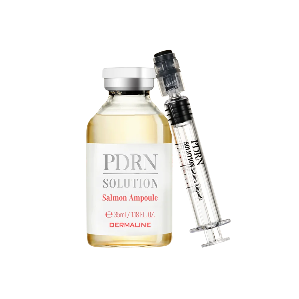 DERMALINE PDRN SOLUTION SALMON AMPOULE - dvigubo poveikio regeneruojanti ir stangrinanti ampulė su PDRN, 35 ml - AMPULĖS IŠ DERMALINE - TIK €45! Apsipirk dabar GROŽIO ALCHEMIJA
