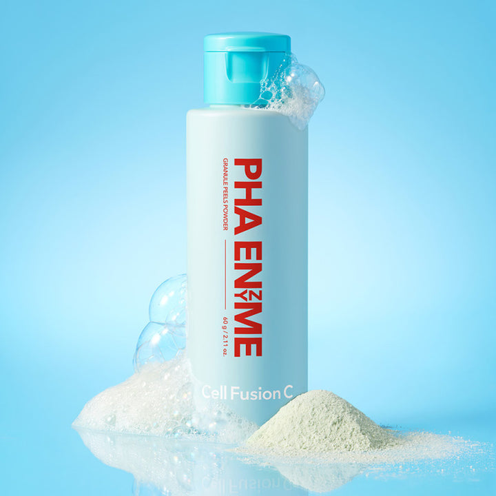 CELL FUSION C PHA ENZYME GRANULES PEELS POWDER - fermentinis šveitiklis su žaliojo molio milteliais, 60 g - VEIDO ŠVEITIKLIAI IŠ CELL FUSION C - TIK €26! Apsipirk dabar GROŽIO ALCHEMIJA