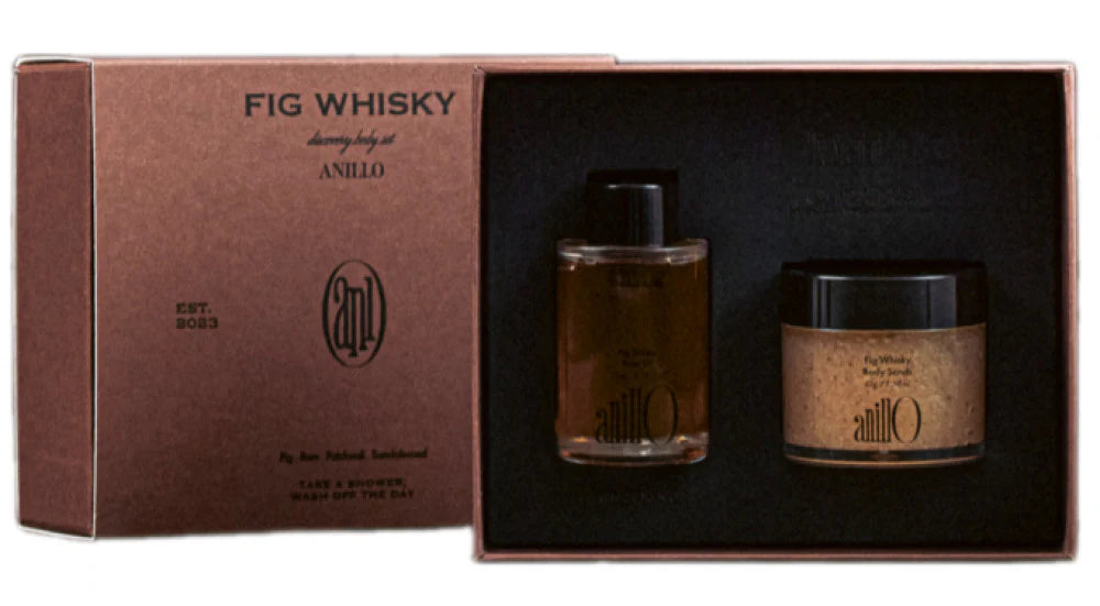 ANILLO FIG WHISKY DISCOVERY BODY SET – kūno priežiūros rinkinys, 45 g + 22 ml - RINKINYS KŪNUI IŠ ANILLO - TIK €20.82! Apsipirk dabar GROŽIO ALCHEMIJA